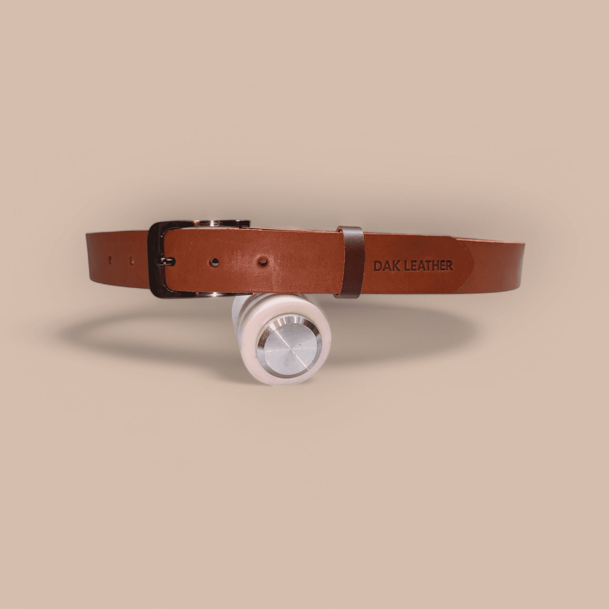 Custom full-grain leather belt with brass buckle